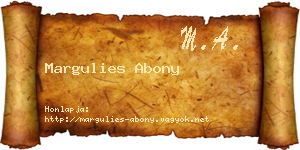 Margulies Abony névjegykártya